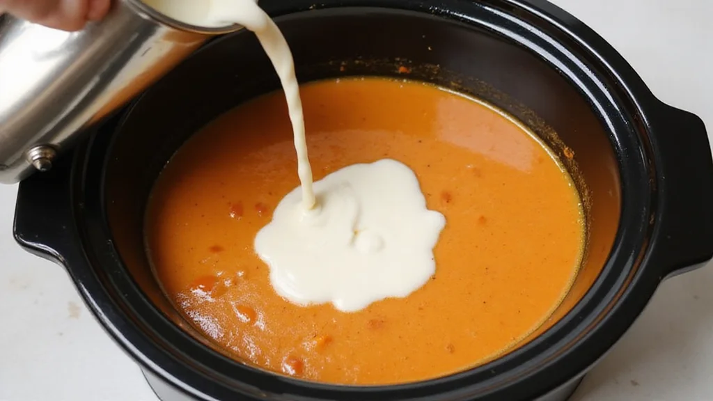 Crockpot Soup Recipes - Dump-and-Go Meals Perfect for Busy Weeknights - Step 6: Stir in Cream