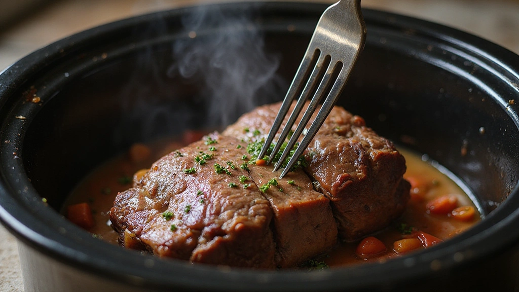 Simple Beef Roast Crockpot Recipes - Family Meal Ideas - Step 7: Check for Doneness