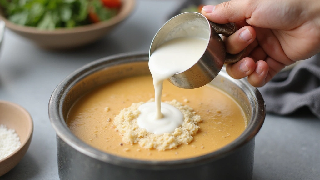 Simple Cream of Chicken Soup Recipes - Homemade & Delicious - Step 5: Introduce the Cream