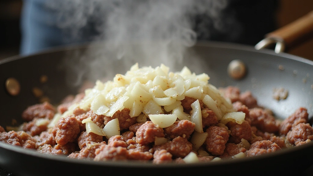 Simple Ground Beef Potato Ideas - Quick Family Meals - Step 4: Sauté the Onions and Garlic