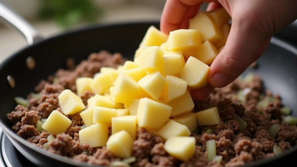 Simple Ground Beef Potato Ideas - Quick Family Meals - Step 5: Add the Potatoes