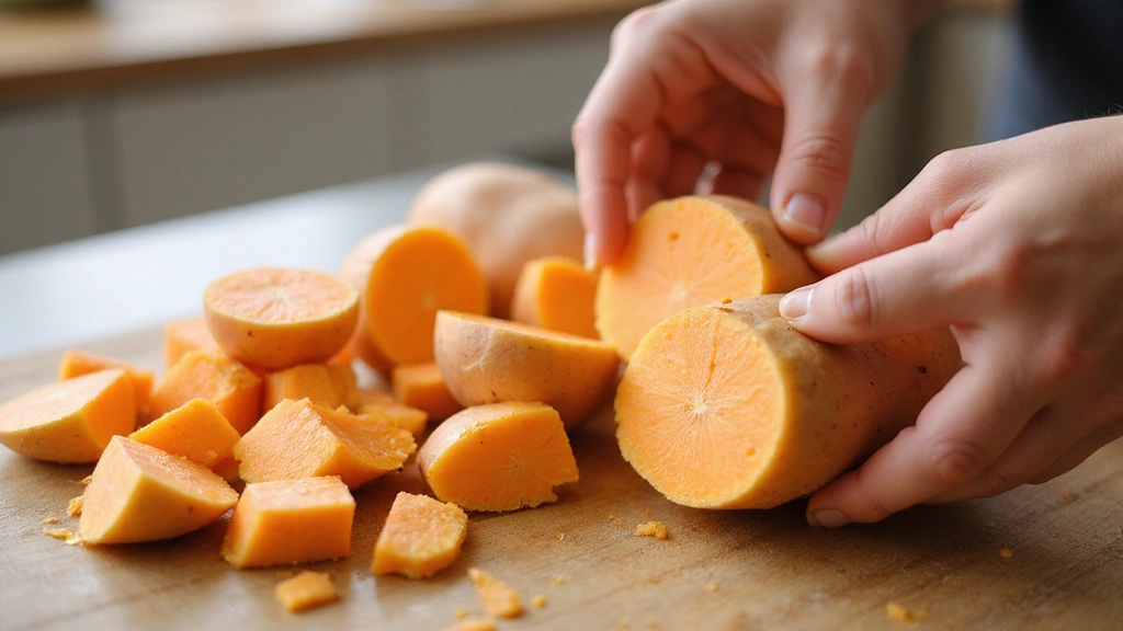 Simple Roasted Sweet Potato Recipes - Perfect Every Time - Step 3: Peel and Cube Sweet Potatoes