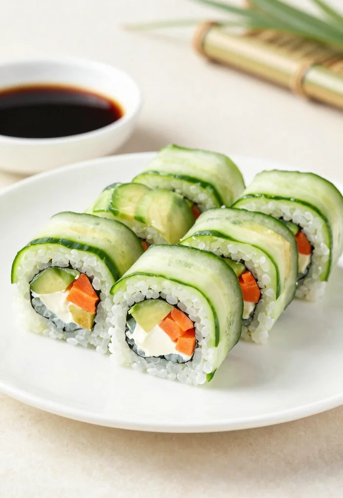 16 Gluten-Free Lunch Box Ideas That Are Simple and Tasty - 6. Cucumber Sushi Rolls 1