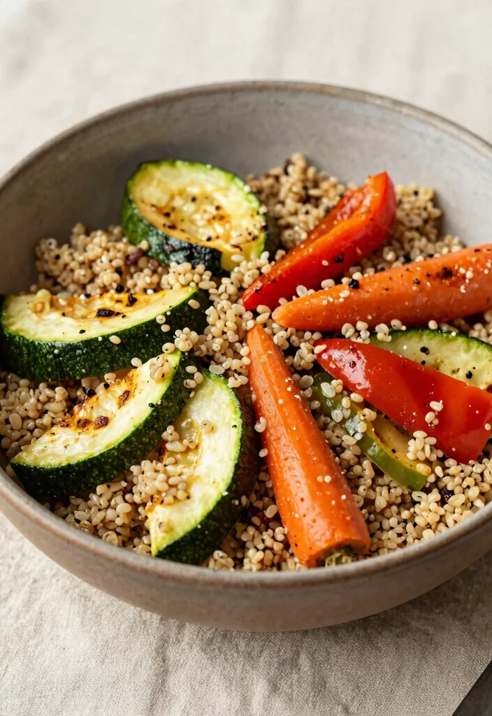 16 Gut-Healthy Lunch Ideas That Are Easy on Digestion - 13. Roasted Vegetable Quinoa Bowl 1