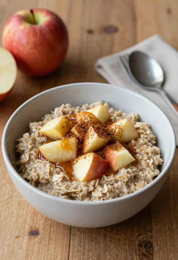 16 Gut-Healthy Lunch Ideas That Are Easy on Digestion - 14. Spiced Apple and Oatmeal Bowl 1