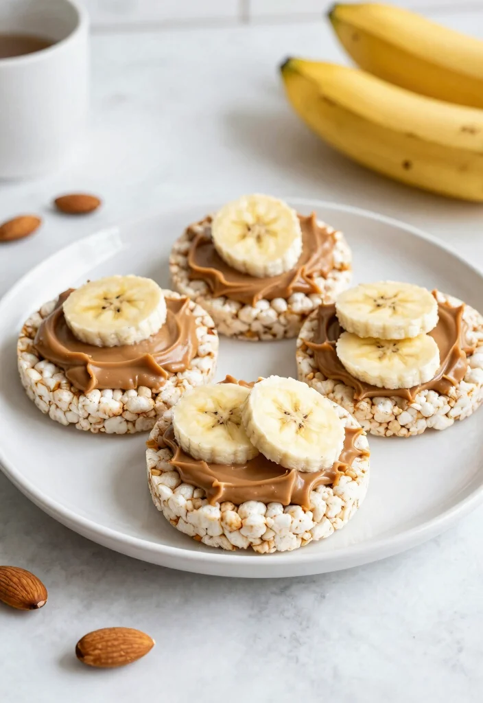 16 Gut-Healthy Lunch Ideas That Are Easy on Digestion - 16. Almond Butter and Banana Rice Cakes 1