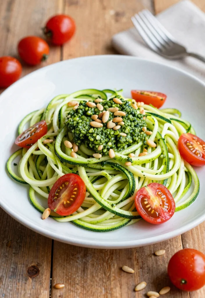 16 Gut-Healthy Lunch Ideas That Are Easy on Digestion - 6. Zucchini Noodles with Pesto 1