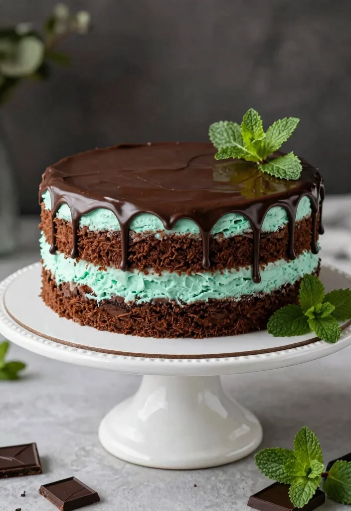 16 Lunch Box Cake Ideas That Are Cute, Easy, and Perfect for Gifting - 14. Chocolate Mint Layer Cake 1