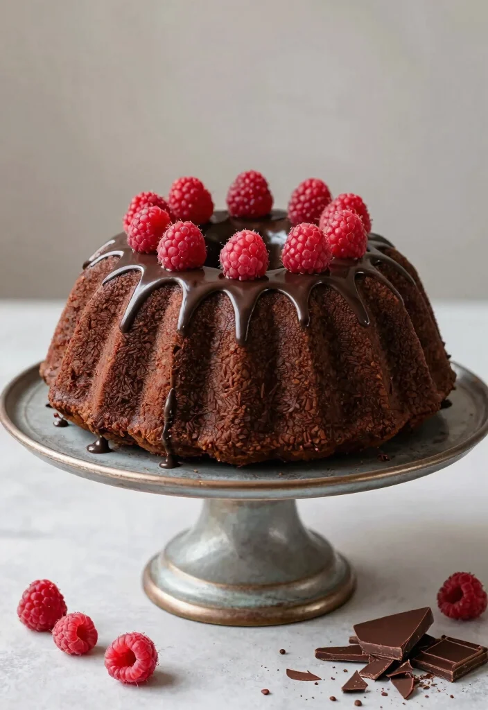 16 Lunch Box Cake Ideas for Boyfriend That Are Cute and Sweet - 14. Chocolate Raspberry Bundt Cake 1