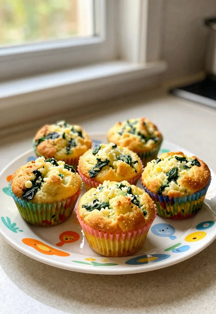 16 Lunch Ideas for 12-Month-Olds That Are Safe and Nutritious - 8. Egg and Spinach Muffins 1