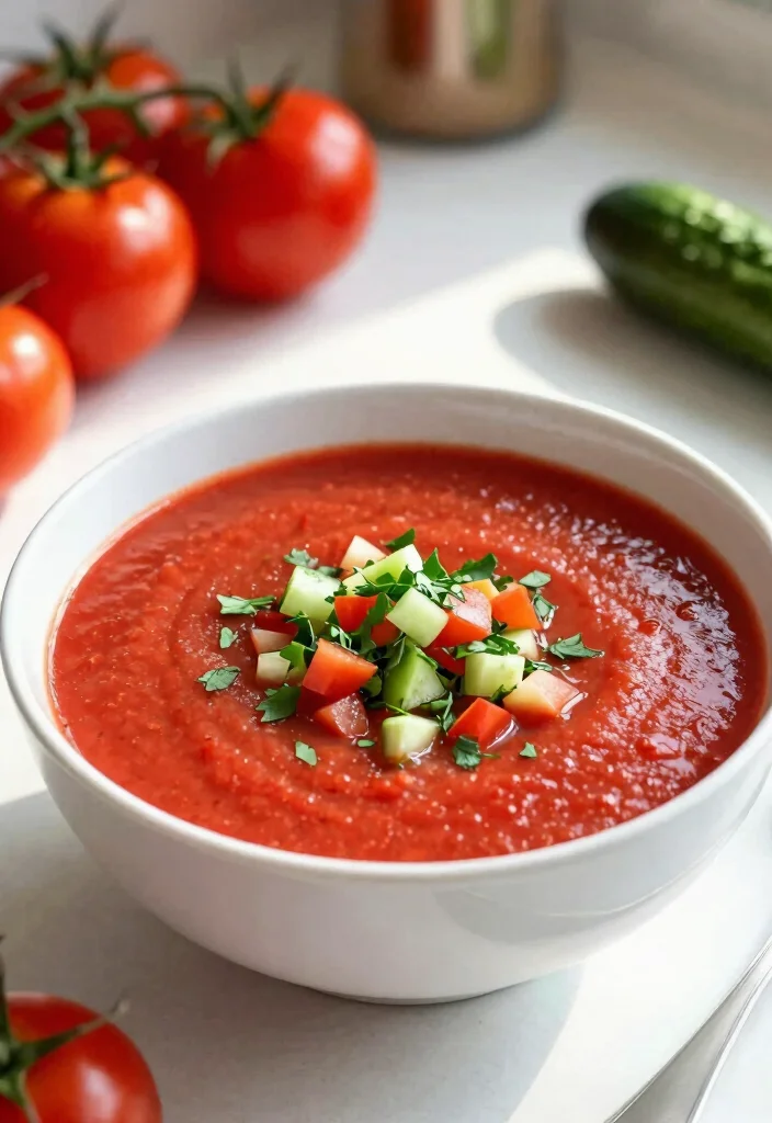 16 Lunch Ideas for Entertaining Friends That Feel Effortless - 11. Chilled Gazpacho Soup 1