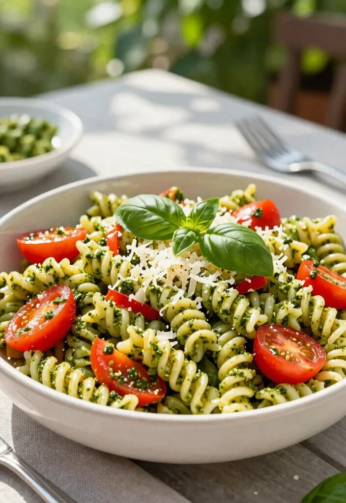 16 Lunch Ideas for Entertaining Friends That Feel Effortless - 12. Pesto Pasta Salad 1