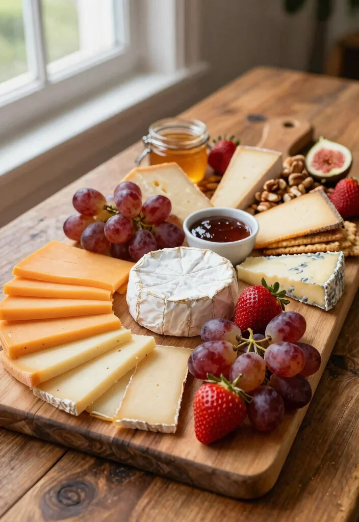 16 Lunch Ideas for Entertaining Friends That Feel Effortless - 13. Fruit and Cheese Board 1