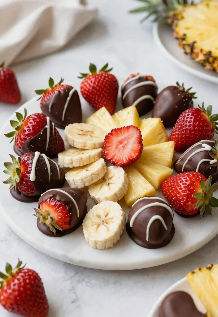 16 Lunch Ideas for Entertaining Friends That Feel Effortless - 16. Chocolate-Dipped Fruit 1