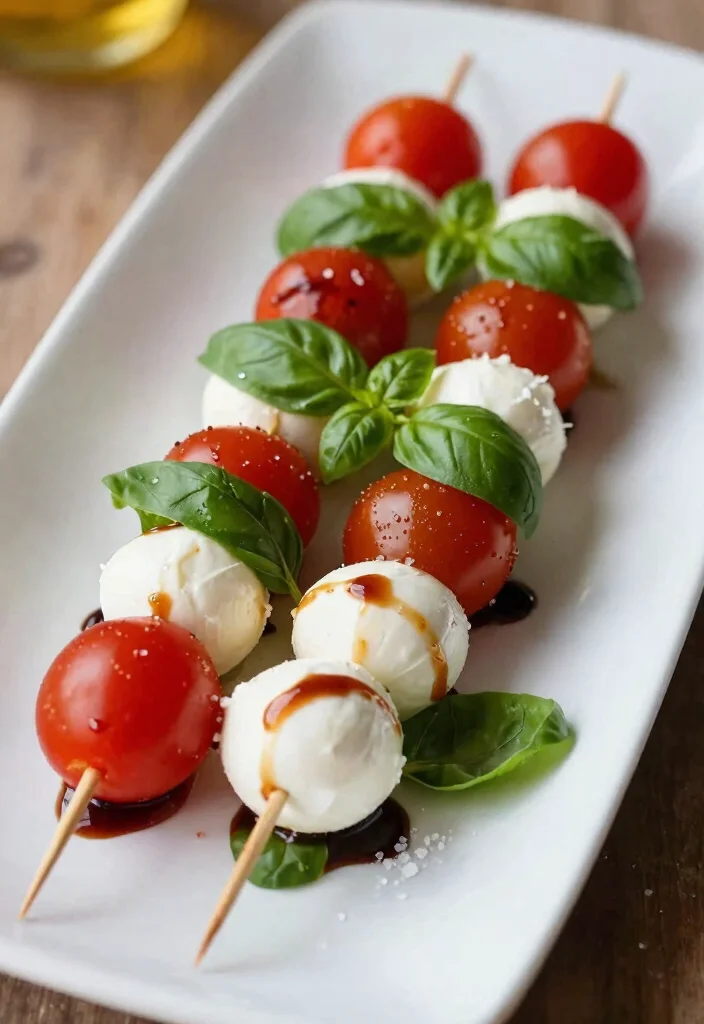 16 Lunch Ideas for Entertaining Friends That Feel Effortless - 3. Caprese Skewers with Balsamic Glaze 1