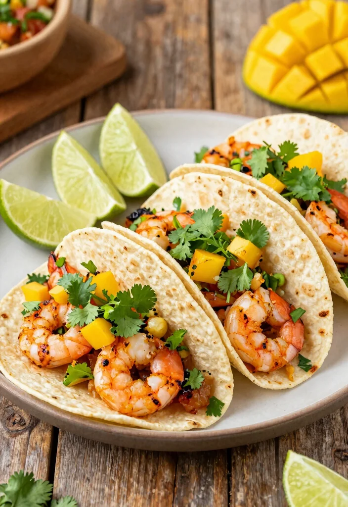 16 Lunch Ideas for Entertaining Friends That Feel Effortless - 6. Shrimp Tacos with Mango Salsa 1