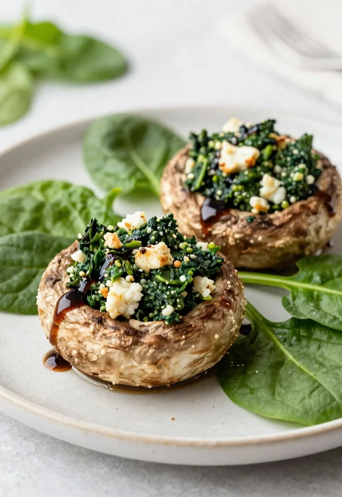 16 Work-from-Home Lunch Ideas That Are Fast and Healthy - 3. Spinach and Feta Stuffed Portobello Mushrooms 1