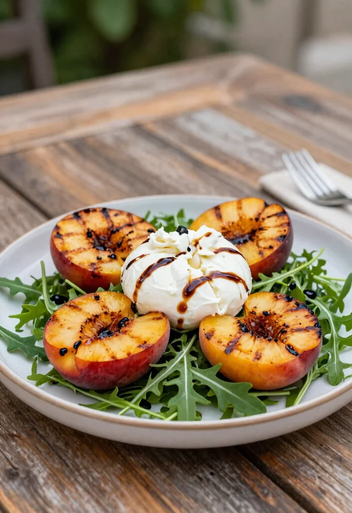 17 Blackstone Dinner Recipes Perfect for Outdoor Cooking - 15. Grilled Peach and Burrata Salad 1