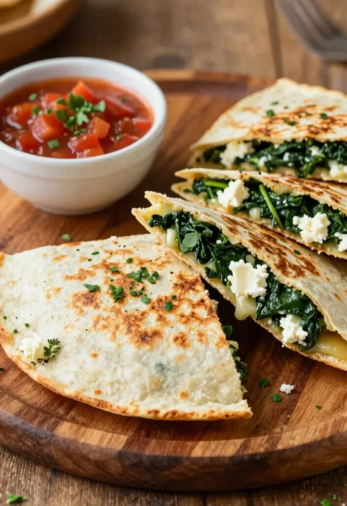17 Dinner Recipes You Can Make in Just 10 Minutes - 4. Spinach and Feta Quesadillas 1
