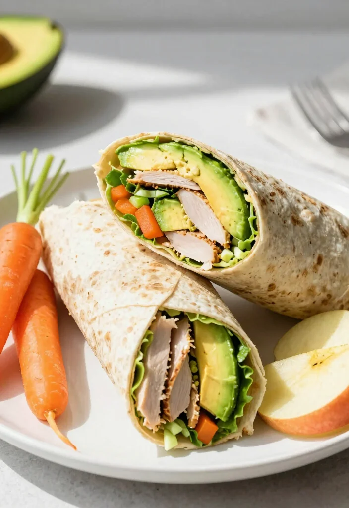 17 Grab-and-Go Lunch Ideas for Busy Mornings - 2. Turkey & Avocado Wrap 1