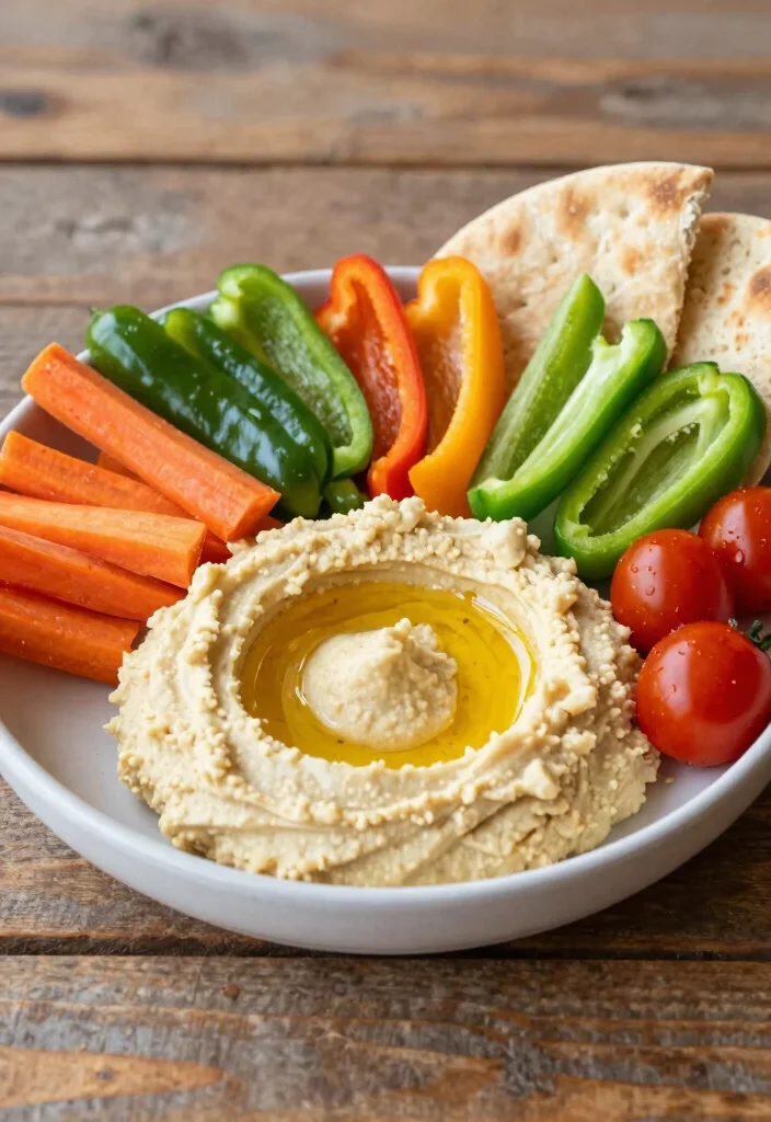 17 Grab-and-Go Lunch Ideas for Busy Mornings - 7. Hummus & Veggie Platter 1