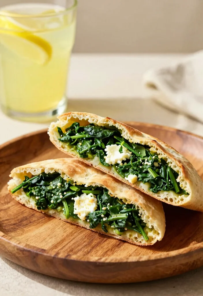 17 Grab-and-Go Lunch Ideas for Busy Mornings - 8. Spinach & Feta Stuffed Pita 1