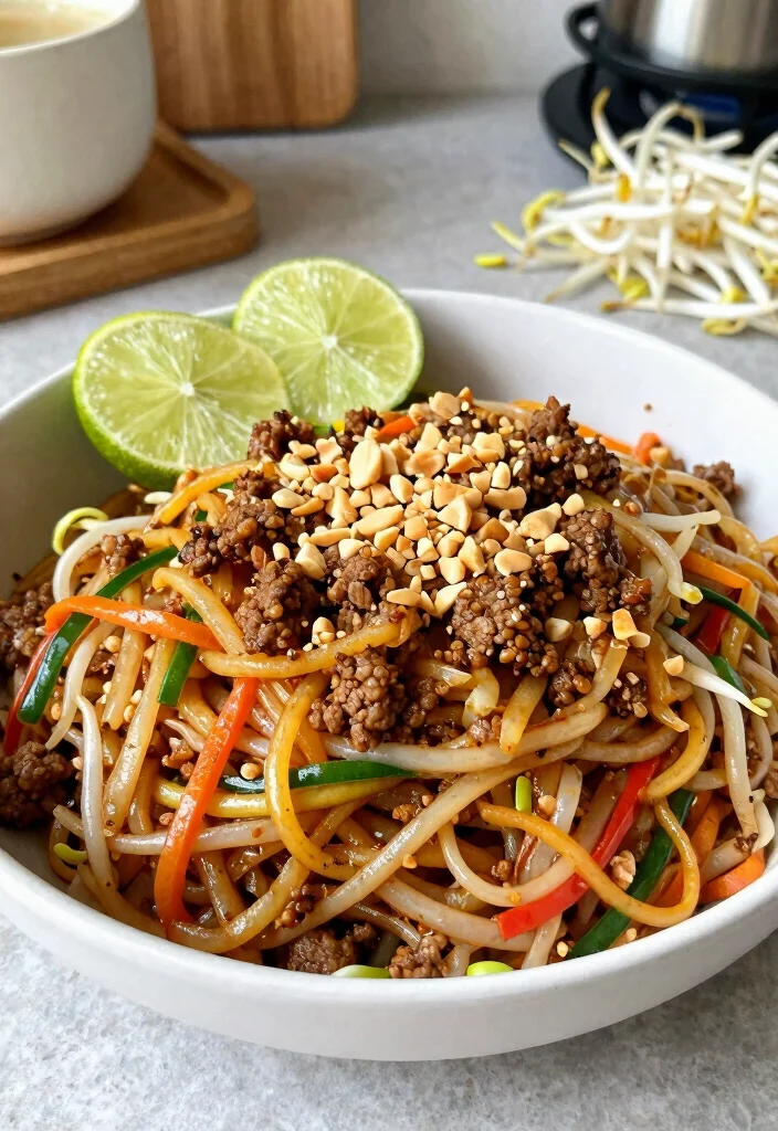 17 Ground Beef Noodle Dinner Recipes That Are Comforting - 14. Ground Beef Pad Thai 1