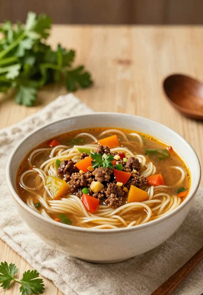 17 Ground Beef Noodle Dinner Recipes That Are Comforting - 15. Ground Beef Noodle Soup with Veggies 1