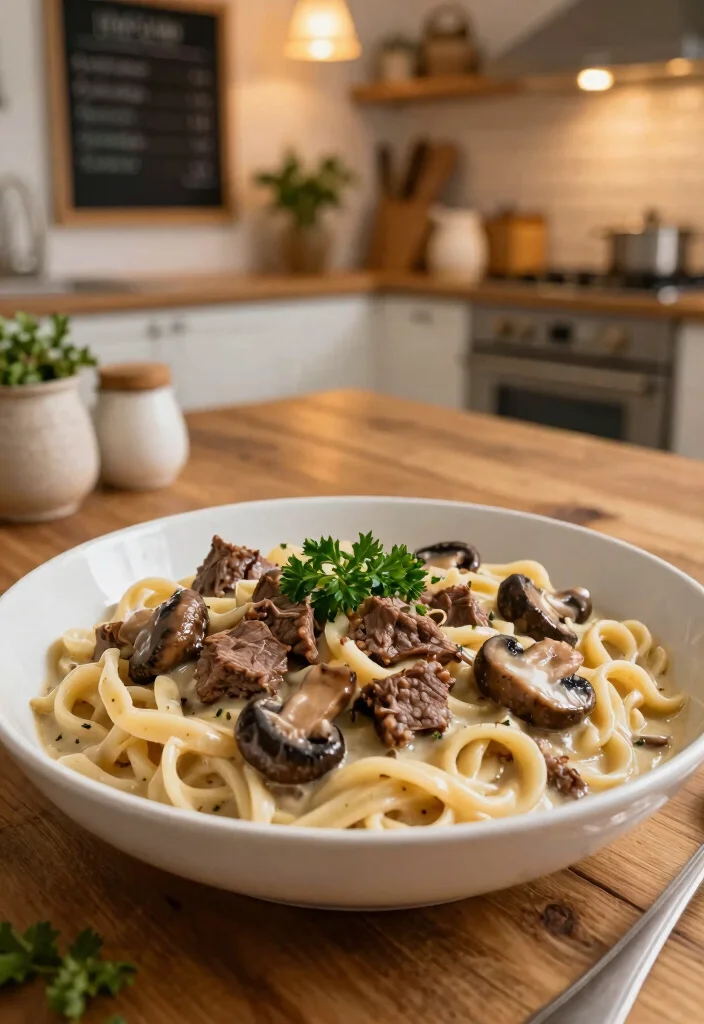 17 Ground Beef Noodle Dinner Recipes That Are Comforting - 3. One-Pot Ground Beef Stroganoff 1