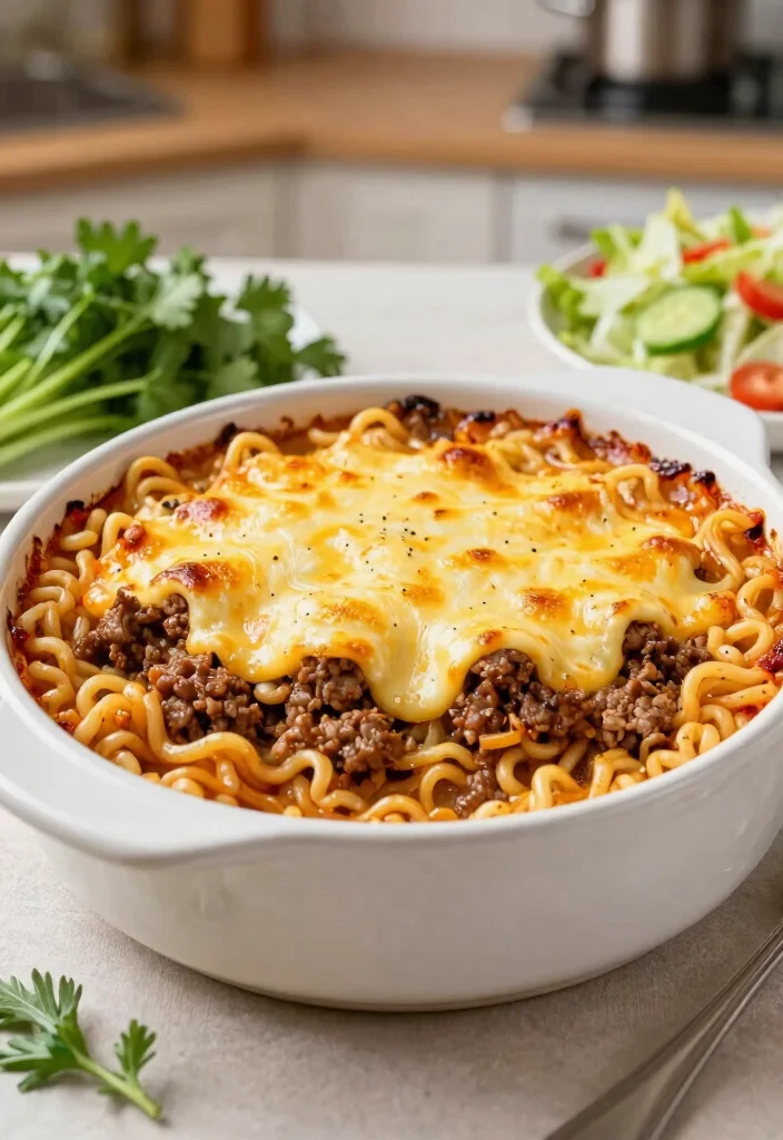 17 Ground Beef Noodle Dinner Recipes That Are Comforting - 9. Ground Beef and Ramen Casserole 1