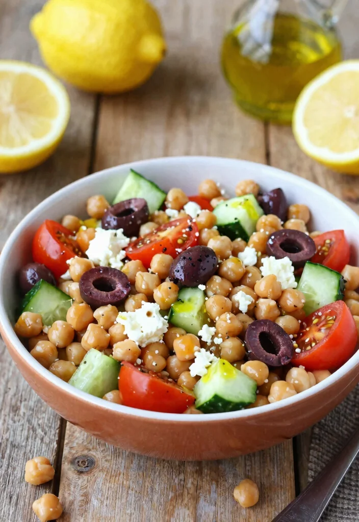 17 Healthy Hot Lunch Ideas for Work Without a Microwave - 2. Mediterranean Chickpea Salad 1