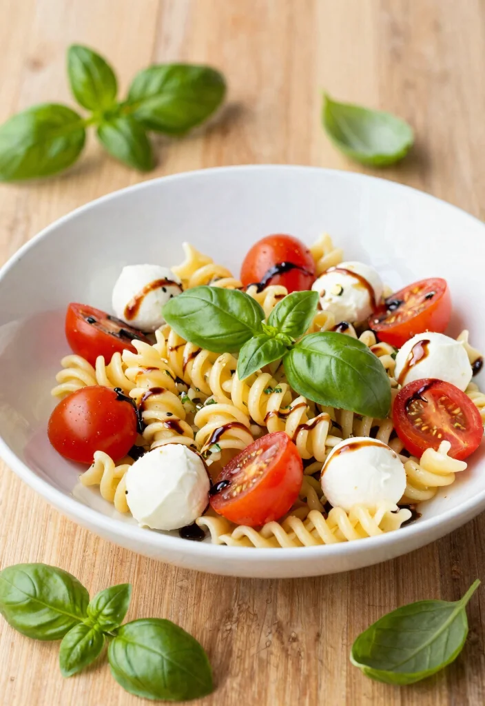 17 Healthy Hot Lunch Ideas for Work Without a Microwave - 4. Caprese Pasta Salad 1