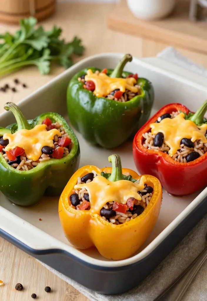 17 Healthy Hot Lunch Ideas for Work Without a Microwave - 6. Stuffed Bell Peppers 1