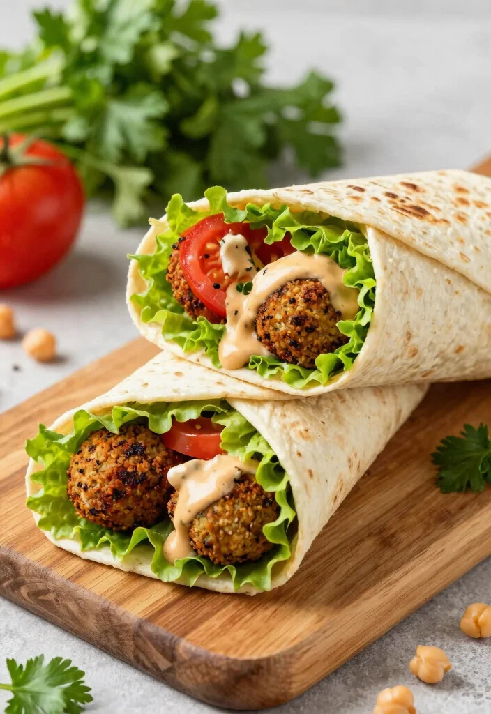 17 Healthy Hot Lunch Ideas for Work Without a Microwave - 8. Baked Falafel Wrap 1