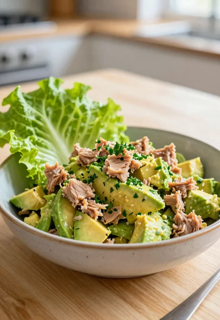 17 Healthy Low-Carb Lunch Ideas That Taste Amazing - 16. Avocado Tuna Salad 1
