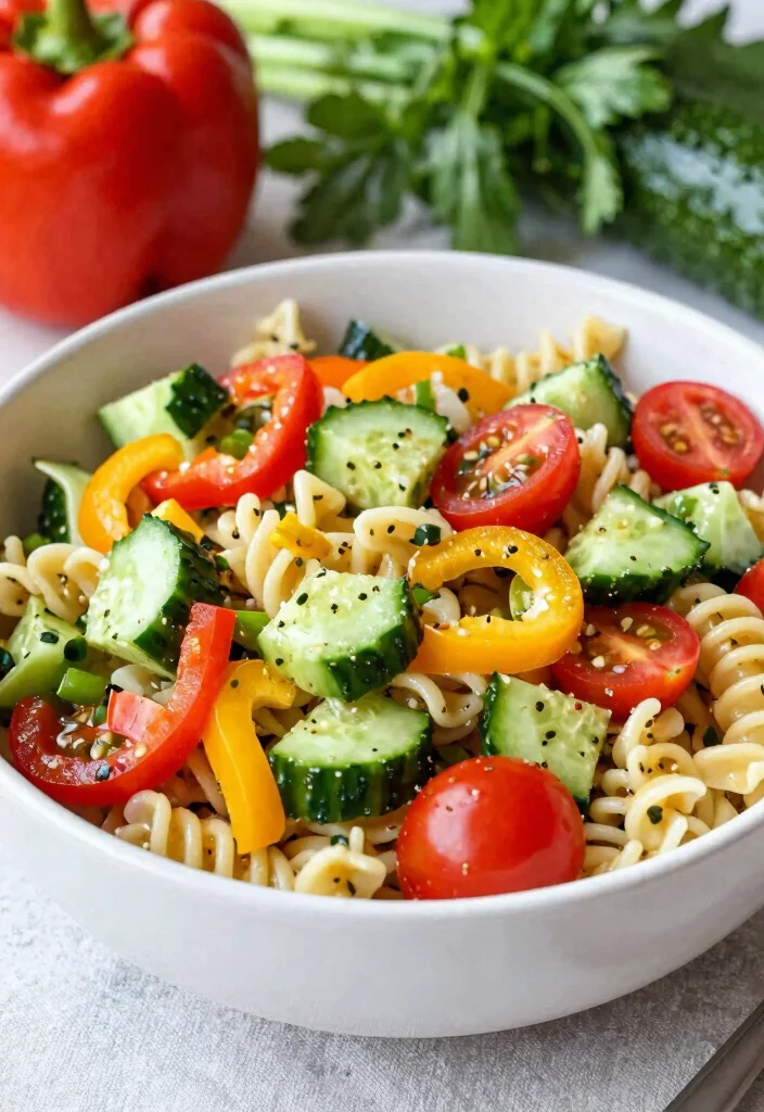 17 Kids School Lunch Ideas for Picky Eaters (Healthy & Fun) - 16. Veggie-Loaded Pasta Salad 1