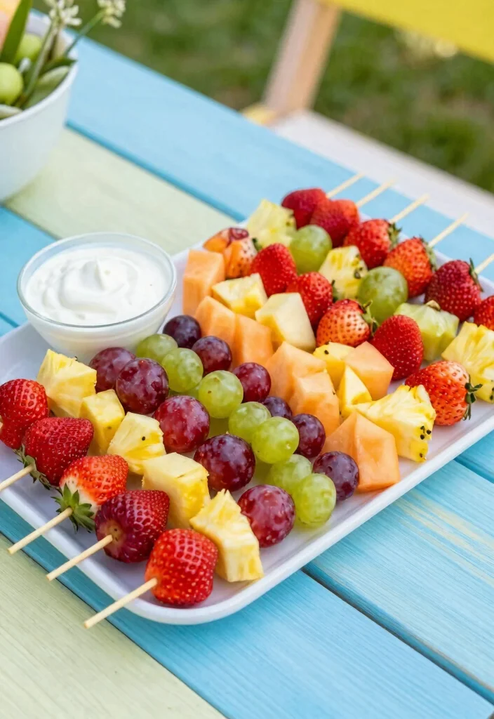 17 Kids School Lunch Ideas for Picky Eaters (Healthy & Fun) - 8. Colorful Fruit Skewers 1