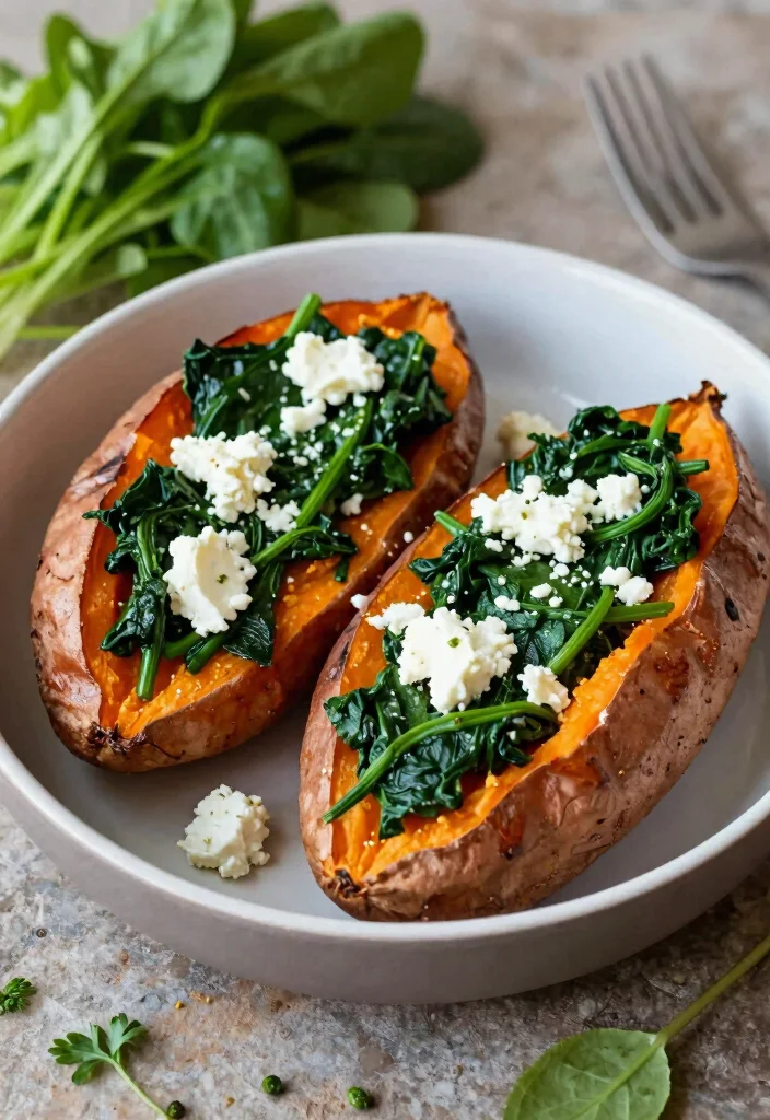 17 Lunch Bowls Healthy Meal Prep Fans Swear By - 16. Spinach & Feta Stuffed Sweet Potato Bowl 1