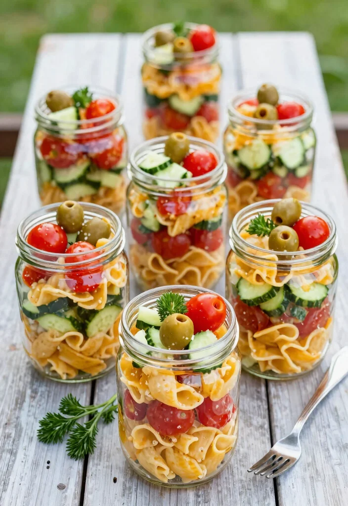 17 Lunch Ideas for Picky Eaters That Actually Work - 4. Pasta Salad Jars 1