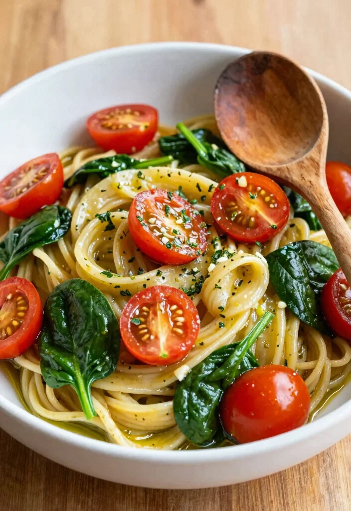 17 No-Cheese Dinner Recipes That Still Taste Amazing - 14. Spinach and Tomato Pasta 1