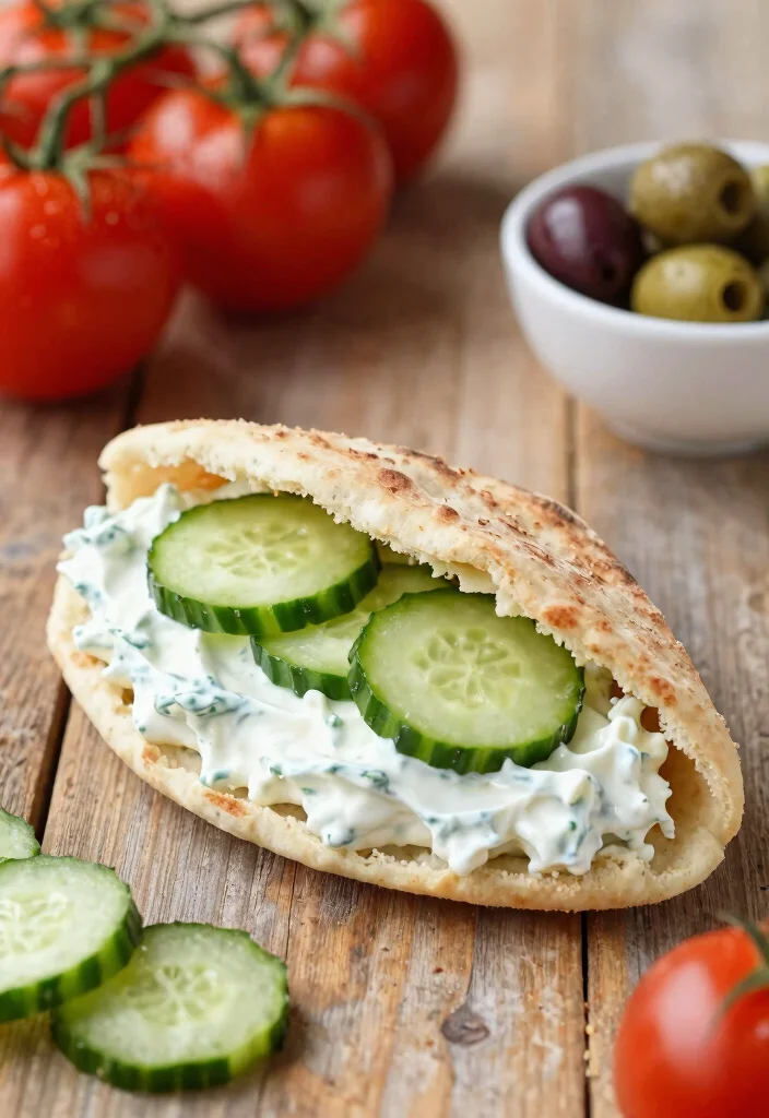 17 Quick Lunch Ideas at Home That Are Fast, Easy, and Delicious - 14. Pita Bread with Tzatziki and Cucumber 1