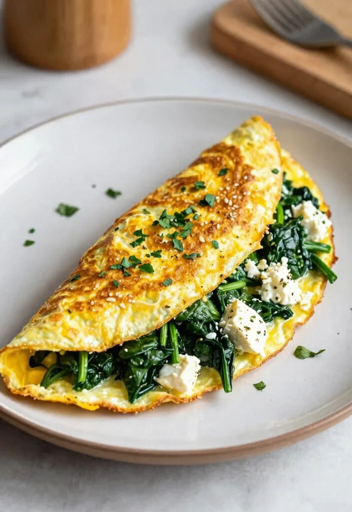17 Quick Lunch Ideas at Home That Are Fast, Easy, and Delicious - 5. Spinach and Feta Omelette 1