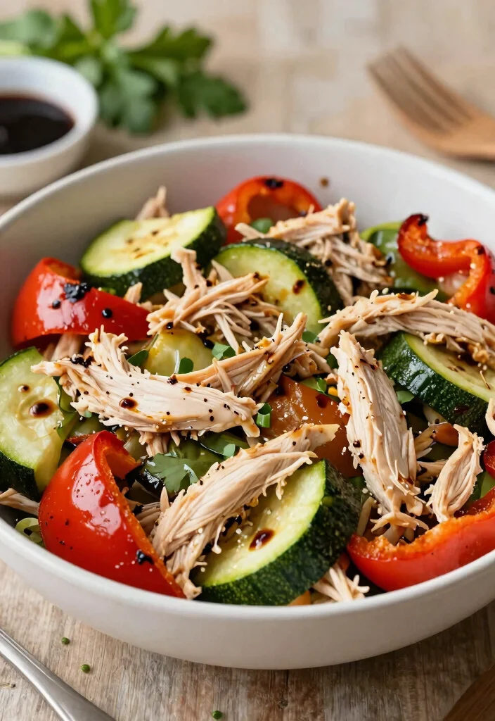 18 Chicken Salad Lunch Ideas That Are Fresh and Flavorful - 14. Chicken Salad with Roasted Veggies 1