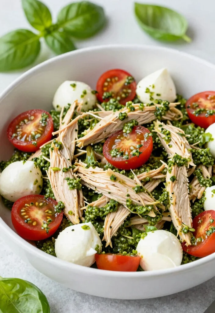 18 Chicken Salad Lunch Ideas That Are Fresh and Flavorful - 8. Pesto Chicken Salad 1