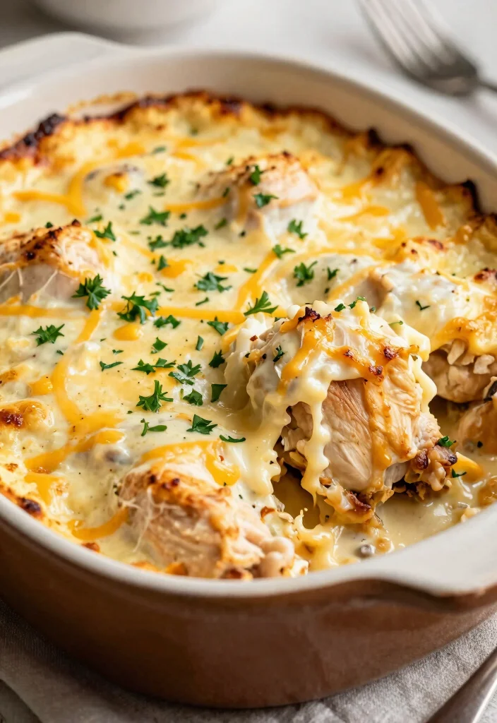 18 Cream Cheese Dinner Recipes That Are Rich and Comforting - 17. Cream Cheese Alfredo Chicken Bake 1