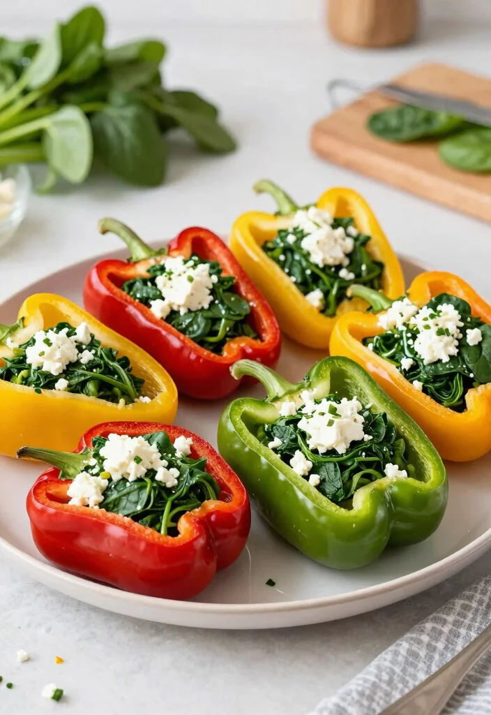 18 Healthy Back-to-School Lunch Ideas Kids Will Love - 11. Spinach and Feta Stuffed Peppers 1