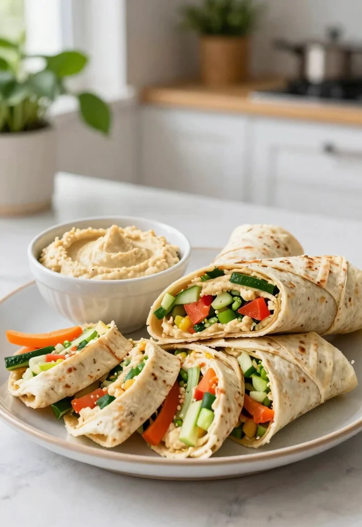 18 Healthy Back-to-School Lunch Ideas Kids Will Love - 8. Veggie-Loaded Hummus Wraps 1