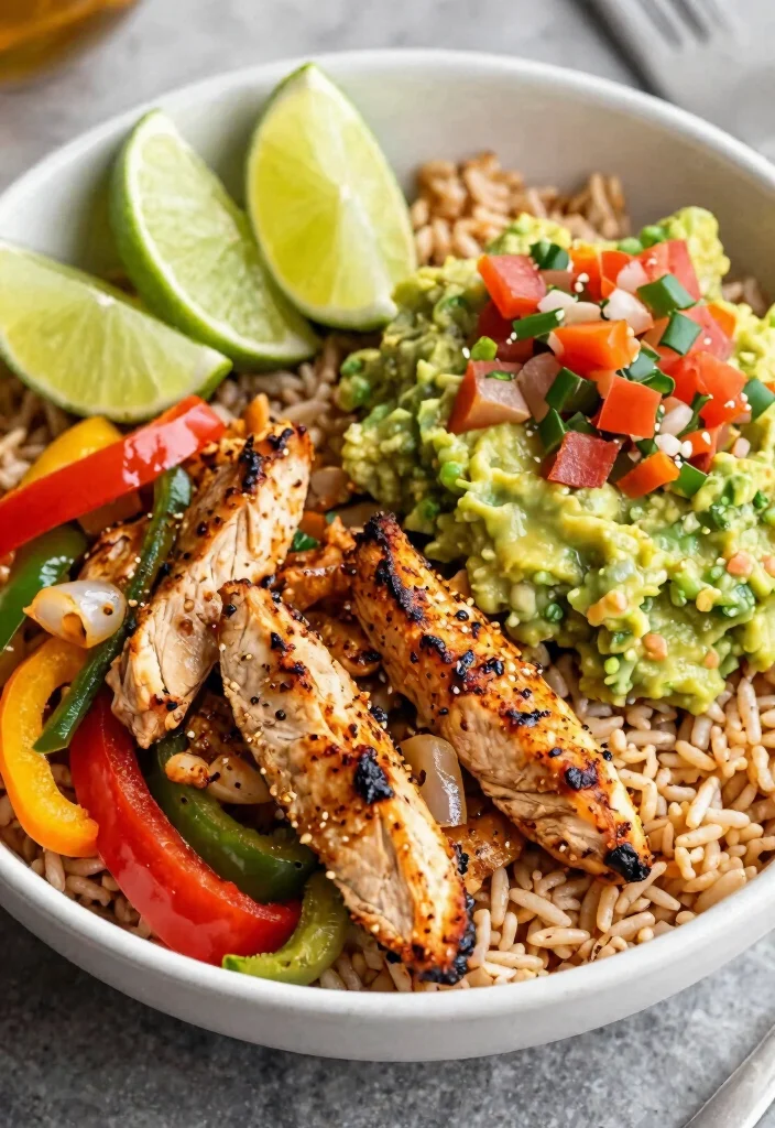 18 Healthy Chicken Lunch Ideas That Are Simple and Satisfying - 12. Chicken Fajita Bowl 1