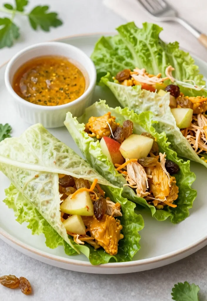 18 Healthy Chicken Lunch Ideas That Are Simple and Satisfying - 9. Curry Chicken Lettuce Wraps 1
