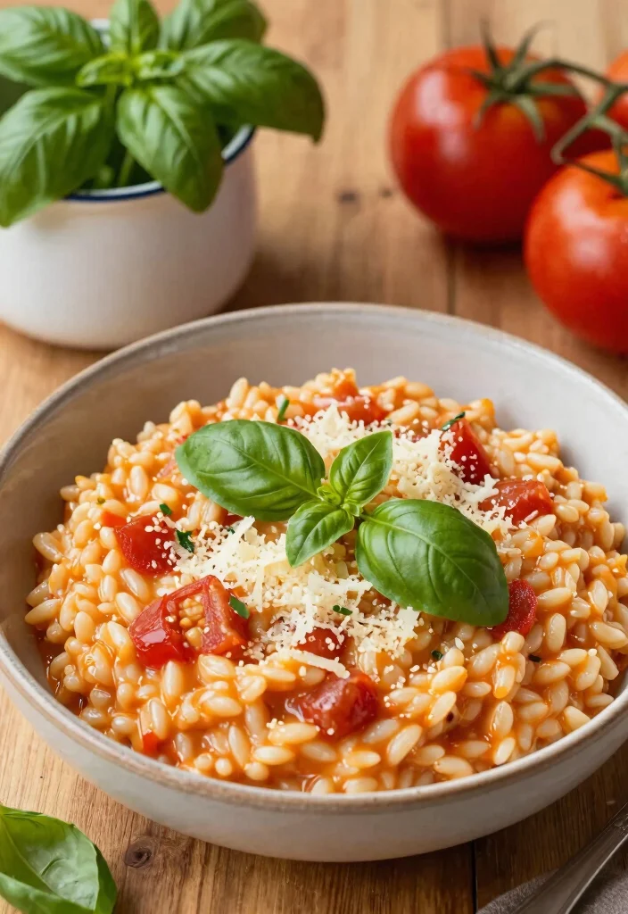 18 Healthy Dinner Recipes Safe for Pregnancy - 17. Tomato Basil Risotto 1